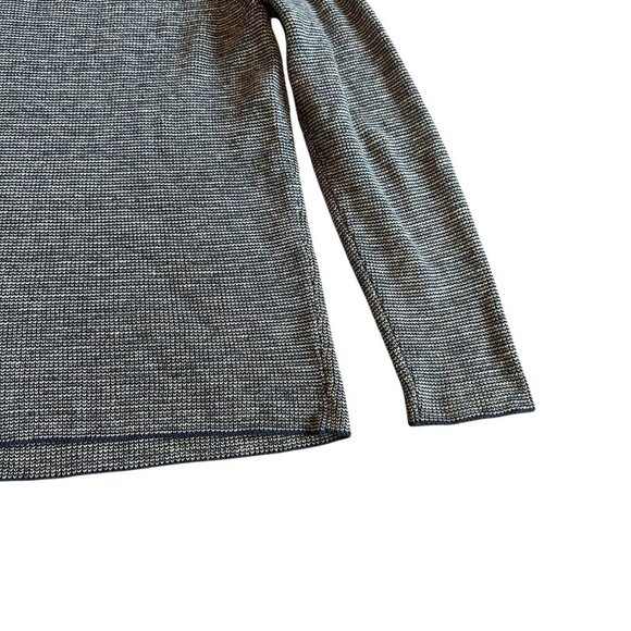 COS Navy White Pullover Sweater 100% Cotton Crew Neck Stretch Size Small Women's - Picture 10 of 11